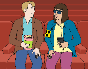 Menschen sitzen im Kino